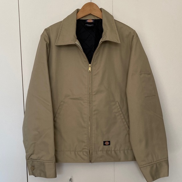 NEW Dickies Men's Khaki Insulated Lined Quilted Eisenhower Lightweight Jacket L